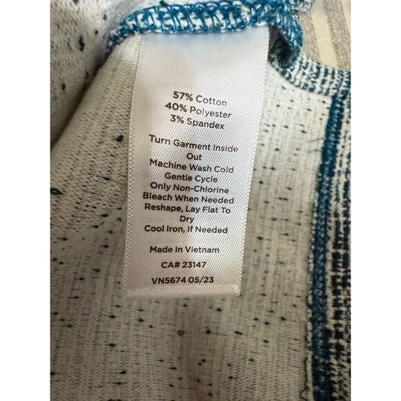 Talbots Women’s Sz XL Green White 3/4 Sleeve Top New - Picture 8 of 10